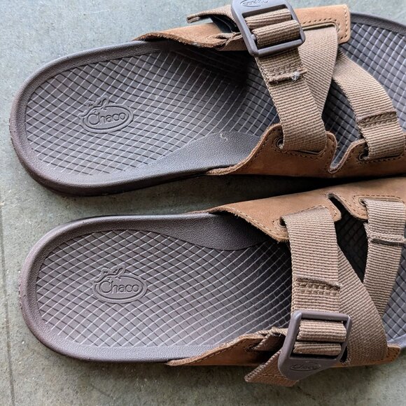 Chaco Lowdown Leather Slide Sandals Brown Women's size 8 - Picture 6 of 13